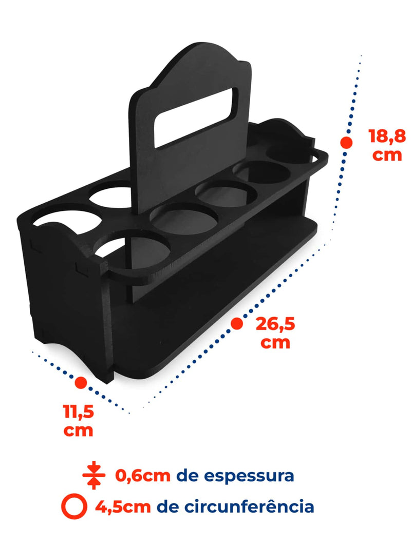 Porta Tempero de Madeira Alça de Mesa Bancada + 10 Potes de Plástico 130ml com Tampa para Temperos Condimentos Especiarias Ervas Finas com Etiqueta