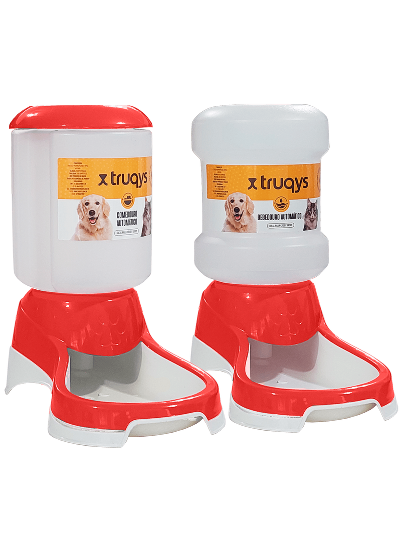 Comedouro e Bebedouro Automático Cães Água 2 Lt Ração 1 Kg