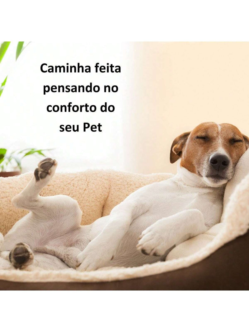 Cama Pet Luxo Caminha De Suede Confort 50 X 40 Enchimento Siliconado E Ziper Reforçado Cachorros E Gatos Medios