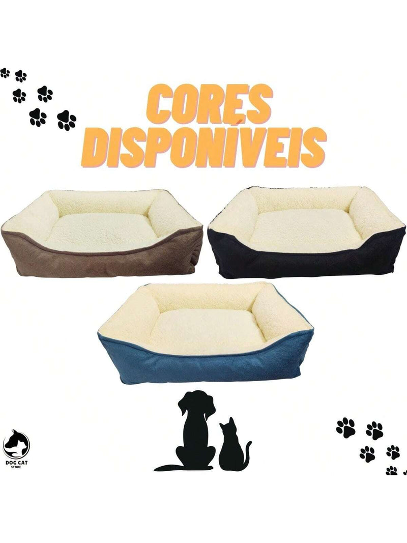 Cama Pet Luxo Caminha De Suede Confort 50 X 40 Enchimento Siliconado E Ziper Reforçado Cachorros E Gatos Medios