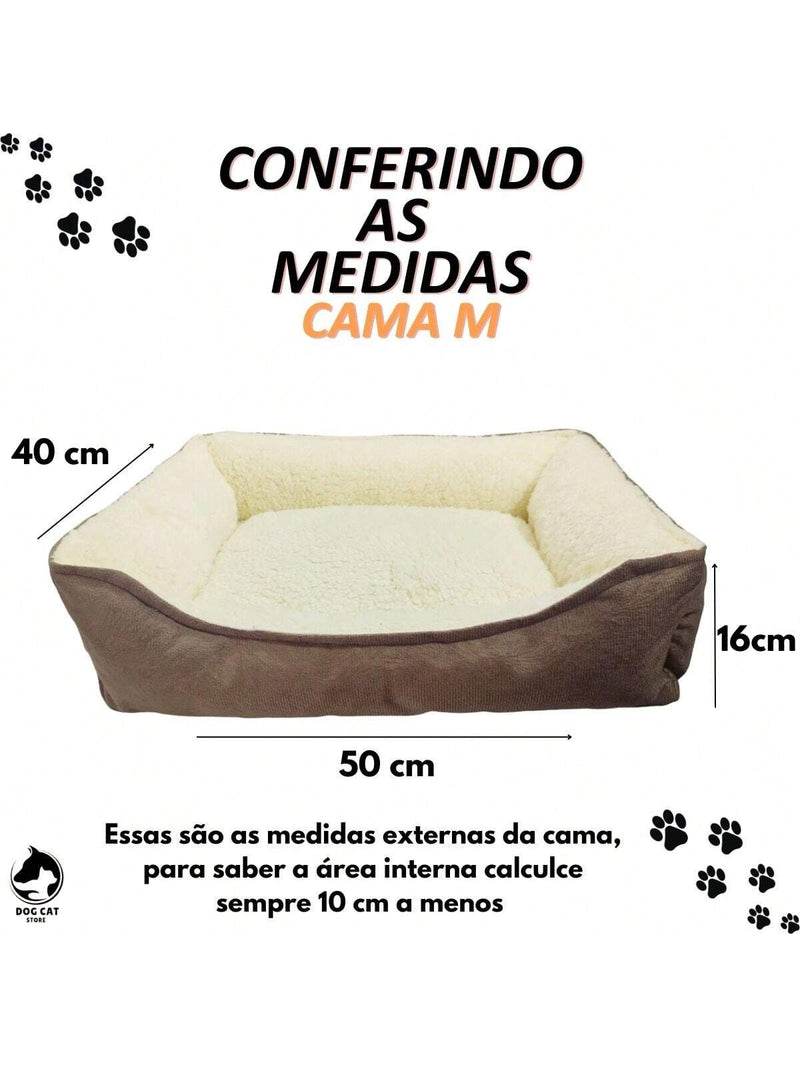 Cama Pet Luxo Caminha De Suede Confort 50 X 40 Enchimento Siliconado E Ziper Reforçado Cachorros E Gatos Medios