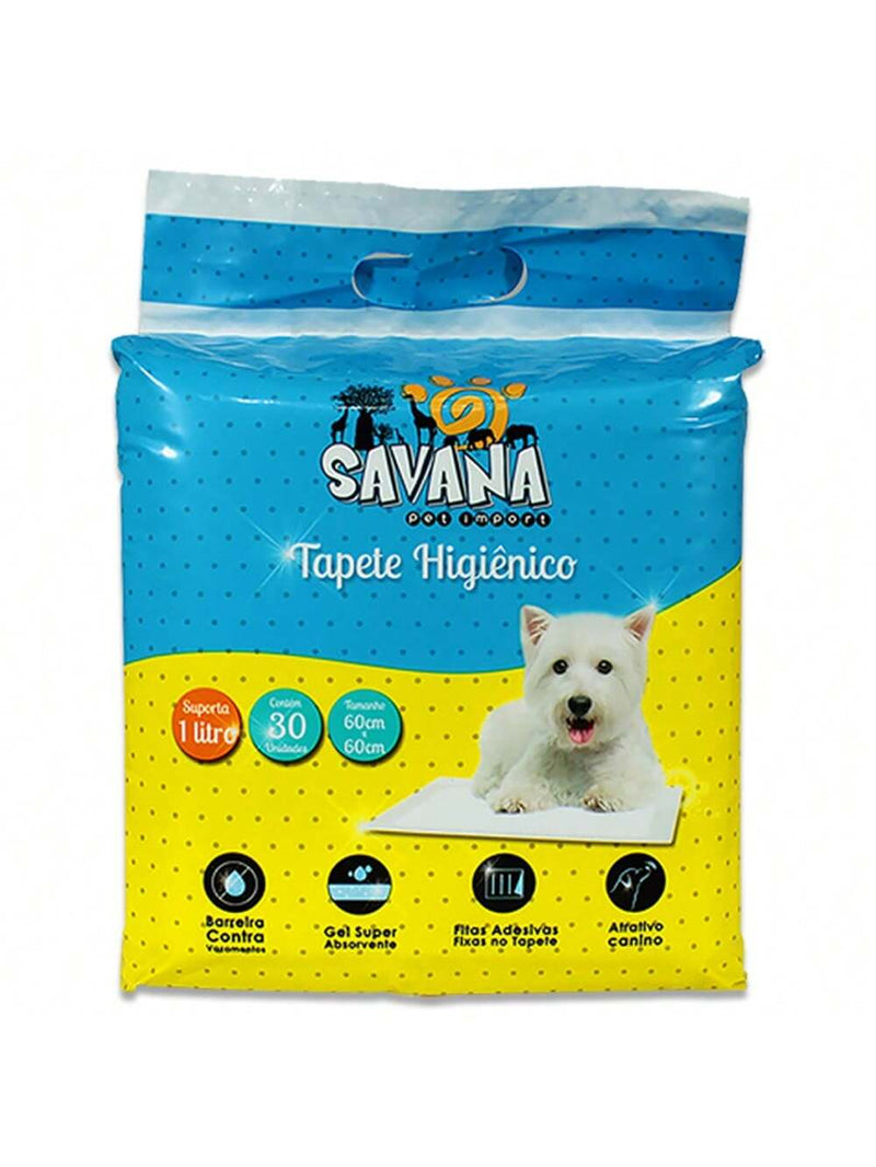 Tapete Higiênico para Pet 60x60cm com 30un Savana Pet