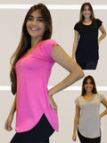 Kit 3 Blusas barra arredondada Tapa BumBum Fitness 10827