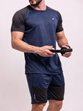 Conjunto Masculino DryFit Camiseta Masculina + Short Academia Camisa Manga Curta e Bermuda Fitness