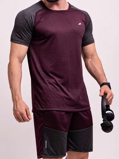 Conjunto Masculino DryFit Camiseta Masculina + Short Academia Camisa Manga Curta e Bermuda Fitness