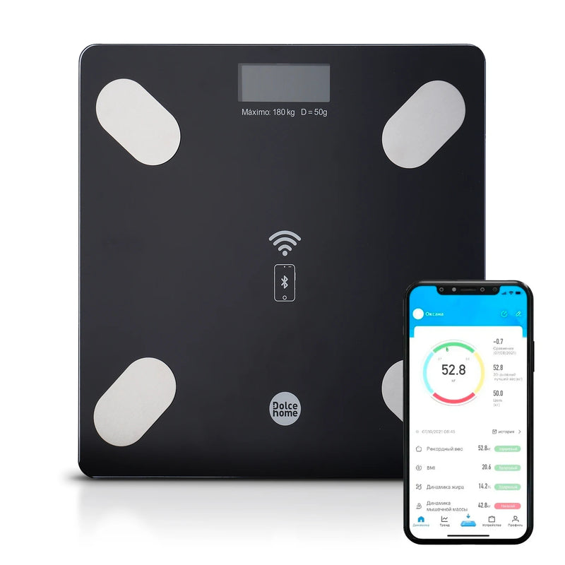 Balança Eletrônica Bluetooth Bioimpedância 180kg- Dolce Home