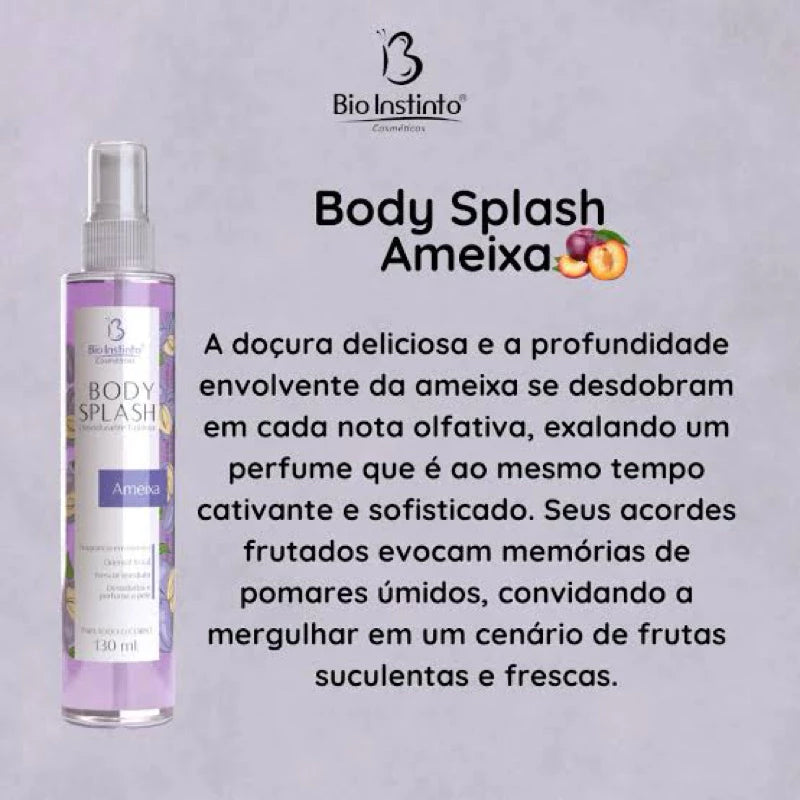 2 Un Perfume Corporal Body Splash desodorante colônia Bio instinto Belle Rose Ameixa Vanilha Morango