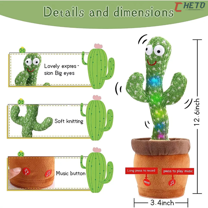 Brinquedo Cacto Dançante Falante Imita c/ Musicas Repete Falas